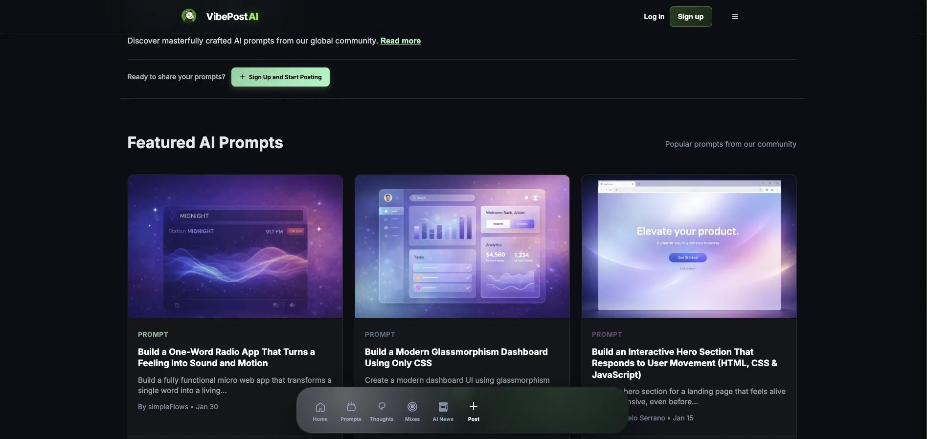 VibePostAI - AI prompt and workflow platform built by Neon Loop AI in Ann Arbor, Michigan